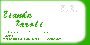 bianka karoli business card